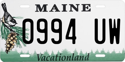 ME license plate 0994UW