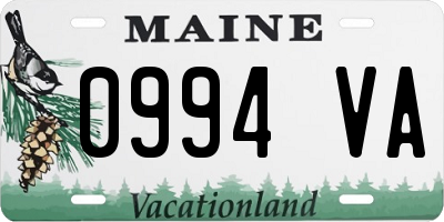 ME license plate 0994VA