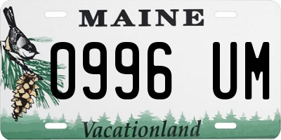 ME license plate 0996UM