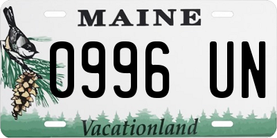 ME license plate 0996UN