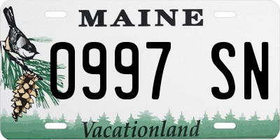 ME license plate 0997SN