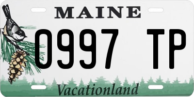 ME license plate 0997TP