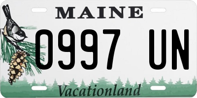 ME license plate 0997UN