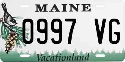 ME license plate 0997VG