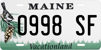 ME license plate 0998SF