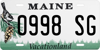 ME license plate 0998SG