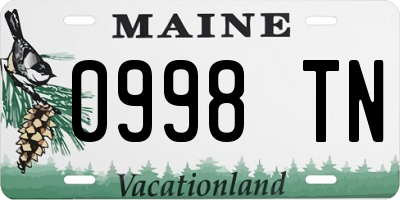 ME license plate 0998TN