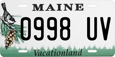 ME license plate 0998UV