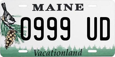 ME license plate 0999UD