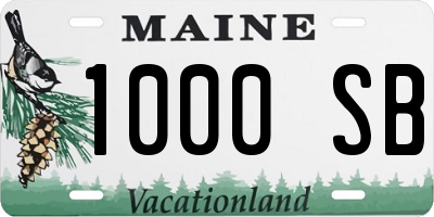 ME license plate 1000SB