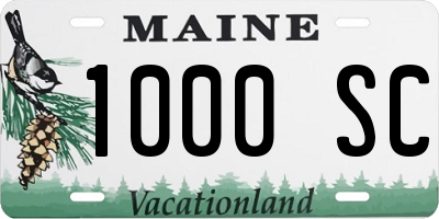 ME license plate 1000SC