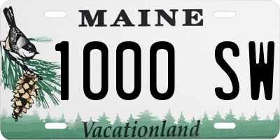 ME license plate 1000SW