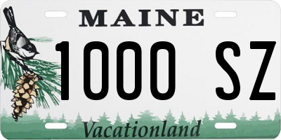 ME license plate 1000SZ