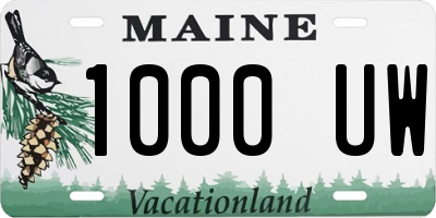 ME license plate 1000UW