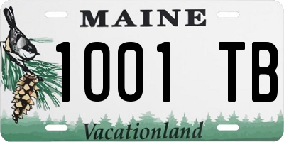 ME license plate 1001TB