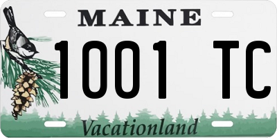 ME license plate 1001TC