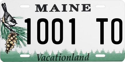 ME license plate 1001TO