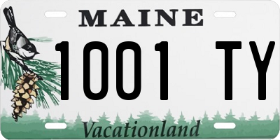 ME license plate 1001TY