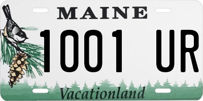 ME license plate 1001UR