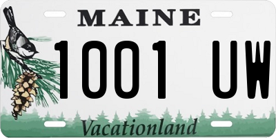 ME license plate 1001UW