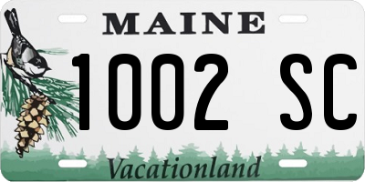 ME license plate 1002SC