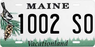ME license plate 1002SO