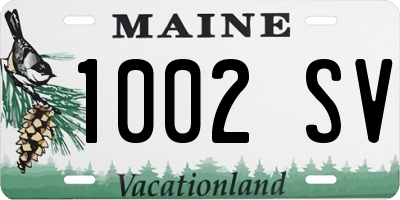 ME license plate 1002SV