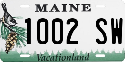 ME license plate 1002SW