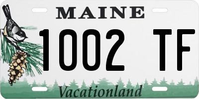 ME license plate 1002TF
