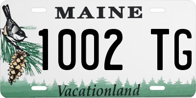 ME license plate 1002TG