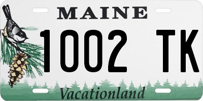 ME license plate 1002TK
