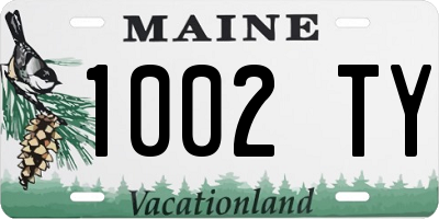 ME license plate 1002TY