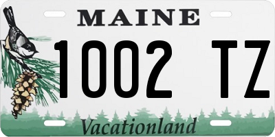 ME license plate 1002TZ