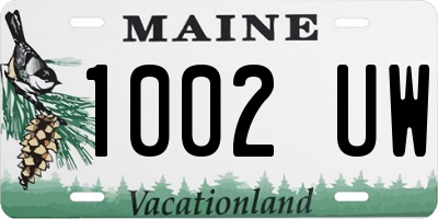 ME license plate 1002UW