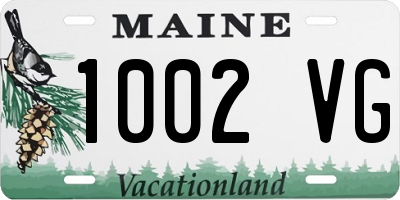 ME license plate 1002VG