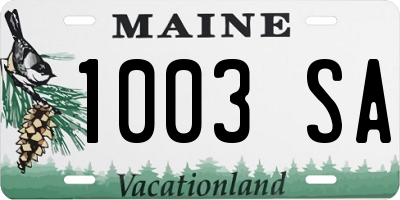 ME license plate 1003SA