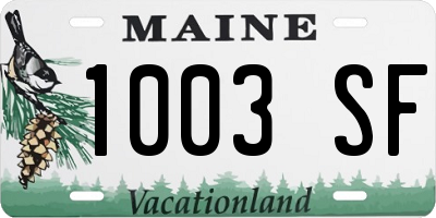 ME license plate 1003SF