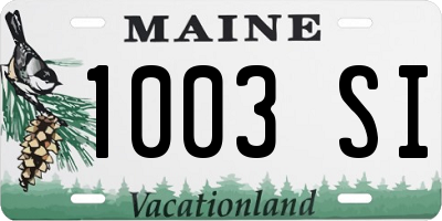 ME license plate 1003SI