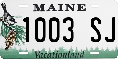 ME license plate 1003SJ