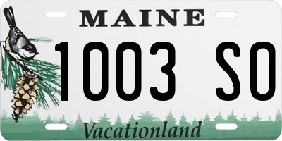 ME license plate 1003SO