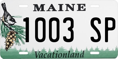 ME license plate 1003SP