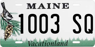 ME license plate 1003SQ