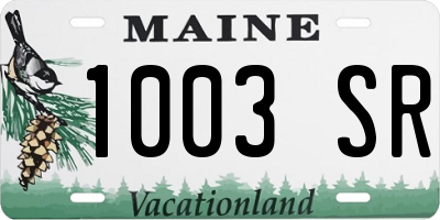 ME license plate 1003SR