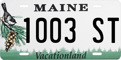 ME license plate 1003ST