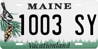 ME license plate 1003SY