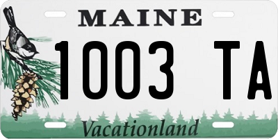 ME license plate 1003TA
