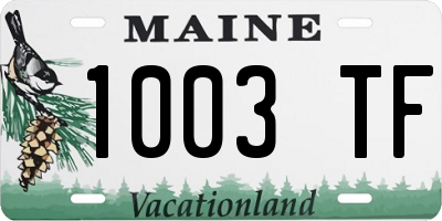 ME license plate 1003TF
