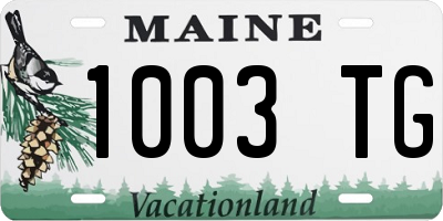 ME license plate 1003TG