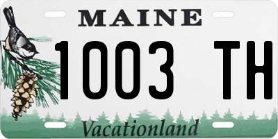 ME license plate 1003TH