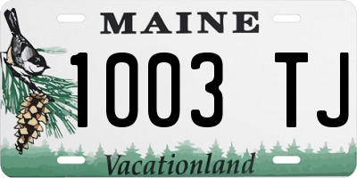 ME license plate 1003TJ